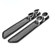 2Pcs/Set Universal Car Auto Styling Fake Decorative Vent Grid Exhaust Muffler Pipe Adhesive Tape Car Modification Black