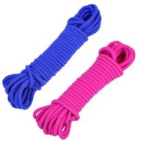 Jumping ropes,Pieces Jump Ropes Elastic Ropes ， Kids Fitness Game for Outdoor Exercise,rose red + blue-5m