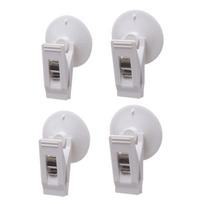 Pack of 4/8 Suction Cup Clips White Clip Waterproof Shower Curtain Clips Multifunctional Suction Cups Clips for Bathroom gray