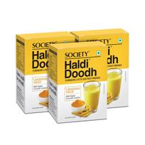 Society Tea Instant Haldi Doodh Turmeric Milk Drink Lakadong Turmeric Sachets Easy Mix Beverage (75 g  15g X 5 sachets) X Pack Of 3