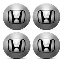 Car Hot FIT 4Pcs Car Wheel Center Hub Cap 56mm Emblem Decal Wheel Sticker For Honda Civic Fit City Cry Accord CB500 Cb650r Forz oranžinė
