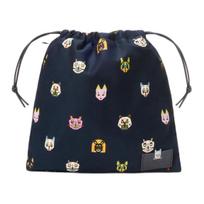 Loewe Cats Cartoon Print Drawstring Design Fabric Clutch Small Unisex clutch Blue C643057X03-5100 Gift Set(Basic Set+Box+Shopping Bag)