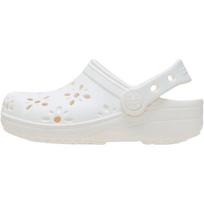 Crocs Classic Floral Cut Out Clog White Infant Toddler Unisex 210944-0WV 25-26