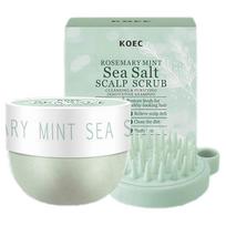 Sea Salt Scalp Scrub with Massage Brush, Rosemary Hair Growth Exfoliating Deep Cleansing Scalp Scrub for Men Women 1PCs