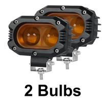 2Pcs 4 Inch LED Work Light Bar 96W Offroad Fog Driving Lights for Jeep Truck SUV ATV Tractor Motorcycle 9V-30V Waterproof Spotlight Yellow geltona