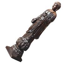 Wood Buddha Standing Lotus Sculpture Premium Wood Craft Buddha Decoration Desktop Zen Statue Home Office Temple Decor China Mainland