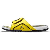Air Jordan Hydro Slide 4 Žaibas Unisex Sportbačiai Geltoni Tour-Yellow Tamsiai Mėlyni-Pilki DN4238-701 44