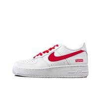 Supreme x Nike Air Force 1 Slip Resistant Abrasion Resistant Low top Skateboard Shoes Unisex White Red CU9225-100(Team619-SUP) 41