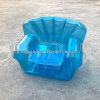 Skaidri mėlyna pripučiama PVC sofa vidaus/lauko stovyklavimui ir fotografijai 110x85x70cm blue