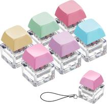 6 Pcs Keyboard Toy Clicker Keyboard Fidget Keychain Decompression Toys Button StrRelief Gifts for
