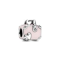 Pandora Pink Travel Bag Charm Jewelry Accessory Women jewelry Silver 798063EN124 Box,F,Silver