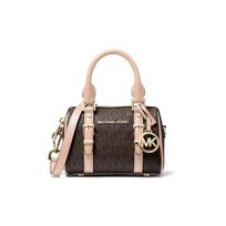 MICHAEL KORS handbag Bedford Series Classic Old Pattern Zipper Closure Boston Bag Coated Canvas with Leather Trim Shoulder Crossbody Mini extra small ruda