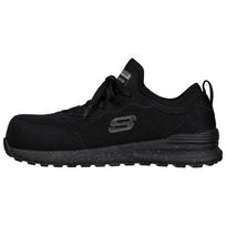 Skechers Bulkin - Balran Comp Toe Fabric Comfortable Shock Absorbing Durable Breathable Low Top Casual Shoes Women sneaker Black 108033-BLK 35.5