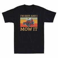 I'm Sexy and I Mow It Mowing Machine Retro Men's Cotton T-Shirt Short Sleeve top XXL