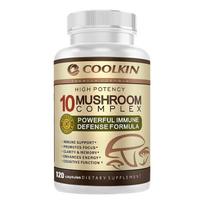 Coolkin 10-Flavor Complex Mushroom Capsules, Multi-Strain, Immune System Support, Suitable for Both Men and Women 120*1
