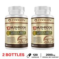 Coolkin 10-Flavor Complex Mushroom Capsules, Multi-Strain, Immune System Support, Suitable for Both Men and Women 120*2