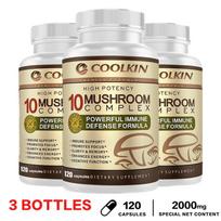 Coolkin 10-Flavor Complex Mushroom Capsules, Multi-Strain, Immune System Support, Suitable for Both Men and Women 120*3
