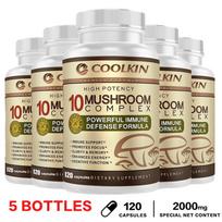 Coolkin 10-Flavor Complex Mushroom Capsules, Multi-Strain, Immune System Support, Suitable for Both Men and Women 120*5