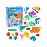 Mokomasis plastilino rinkinys, žemynai, pasaulio žemėlapis, formelės ZA4650