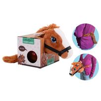 Minkštas pliušinis arklys su diržu ir ruda uodega Holly Hobby Horse