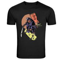Samurai Skateboard Warrior Ninja Rider Graphic T-Shirt S