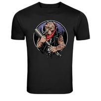 Gangster Dog With Bat Street Mafia Graphic T-Shirt L
