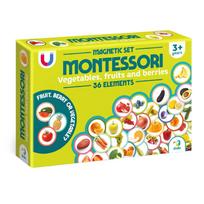 Edukacinis magnetinis žaidimas - dėlionė Montessori Magnetinis rinkinys Daržovės, vaisiai, uogos