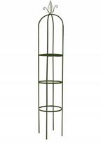 Metalinė apvali atrama vijokliniams augalams 215 cm, plieninė, juoda, 215x41 cm