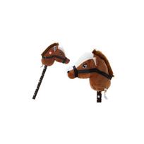 Pliušinė arkliuko galva ant lazdos „Hobby Horse“ su garsais, tamsiai rudas