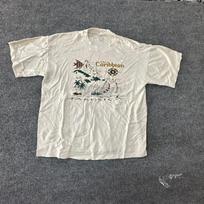 T-ShirtSuper T's T Shirt Mens XXL Cream Vintage Caribbean Jamaica Map Graphic Sailboat S