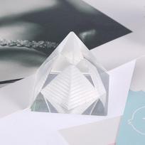 Clear Quartz Stone Carving 1.57 Inch Height Pyramid Paperweight  Home Decoration
