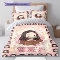 Nezuko Kamado Bedding Set Duvet Cover Soft Quilt Cover Comforter Cover Bedroom Home Decor Anime Design -QJY 135x200cm