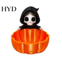 Grim Reaper Candy Bowl Halloween Bowl, 3D Printed Snack Holder Dish, Spooky Decorative Storage for Keys Skeleton Serving Home, Office, Desk, Entryway, oranžinė