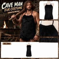 Faux Caveman Costume for Halloween - Costume Accessory for Adults One Size juoda