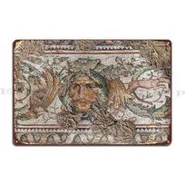 Roman Mosaic Metal Plaque Living Room Painting Custom Wall Cave Custom Tin Sign Poster 20x30cm（7.8x11.8inch）