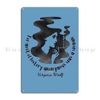 Virginia Woolf Camiseta Cita de Virginia Woolf Annimo era una mujer Camiseta Metal Plaque Cave Cinema Design Tin Sign Poster 20x30cm（7.8x11.8inch）