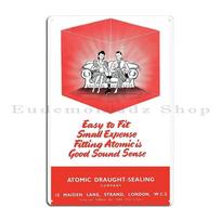 Atomic Draught Sealing s Advert Metal Sign Party Club Wall Decor Character Bar Cave Tin Sign Poster 20x30cm（7.8x11.8inch）