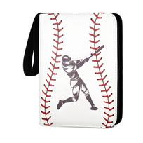 Trading Card Binder 400 Pockets 50 Pages Zipper 3 Ring Sports Album Baseball Card Storage Holder Compact Collector Case balta