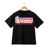 Donald Trump America Runs on Trump Coffee Graphic Political T-Shirt Unisex XL
