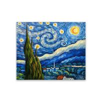 Van Gogh Starry Night Poster Van Gogh Starry Night Over the Rhone Print Van Gogh Sunflowers Reproduction Canvas Painting Decor 21X30CMNo Framed gray