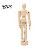 Artist Wooden Doll Manikin Flexible Body Joints Human Figure Puppet Ornament Sketching Aid Poseable Articulated Hand Model for Drawing Painting C beige