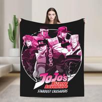 JoJos Bizarre Adventure Anime Blanket Multi-size Super Soft and Warm Throw Blankets for Sofa Couch and Bed Size: 75*100cm, Weight: 230 GSM