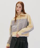 Golla W Color Block Zip-Up Sweatshirts [Yellow] Yellow/Free