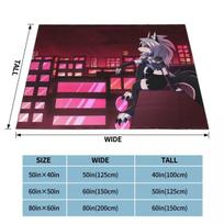 Kawaii Loona Blanket Helluva Boss Anime Flannel Novelty Warm Throw Blankets for Home Autumn/Winter Size: 75*100cm, Weight: 230 GSM