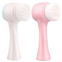 Custom Logo Silicone Face Brush Scrubber Waterproof Exfoliator Facial Cleansing Brush Makeup Tools Cleaner rožinė
