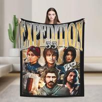 Esquie and rock friends Clair Obscur Expedition 33 Blankets Flannel Throw Blanket For Living Room Warm Soft Bedspread Gift Size: 75*100cm, Weight: 230 GSM