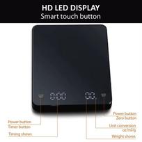 LED Smart Pour Over Coffee Scale with Timer for Kitchen Baking and Tea (black,0.5g-3KG&3 kg&14.7*12.8*2.4) juoda