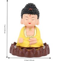 4.33x3.35in Light Powered Swing Head Figurine  Car Interior Dashboard Display geltona