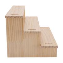 3 pakopų 3 pakopų vitrina Daugiafunkcinė medinė stova Deserto vitrina Vakarėliams beige