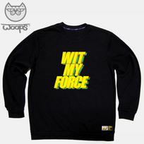 Doldol Woops-Mtm-43 Skateboarding Cat Oops Character Long Sleeve Sweatshirt Black/M